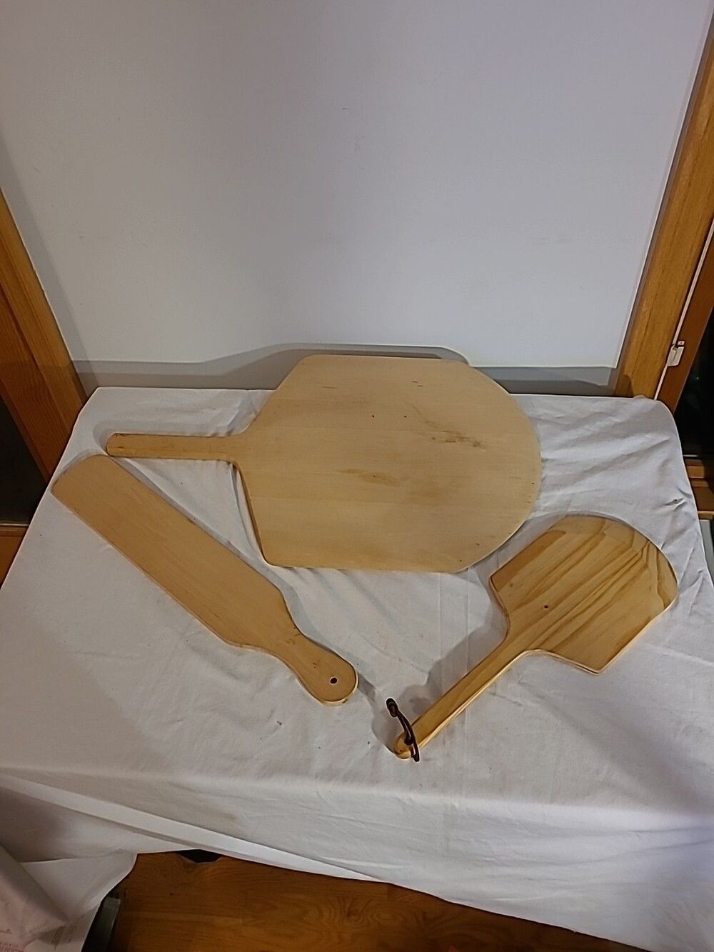 Set If 3 Wooden Bread/pizza Spatulas Baking Or Oven Use